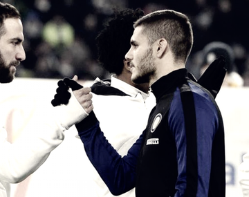 Mauro Icardi y Gonzalo Higuaín en Inter vs Juventus