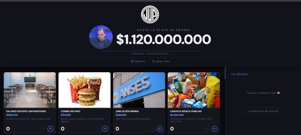Lanzaron una app para gastar los 800 mil dólares que le atribuyen a Manuel Adorni