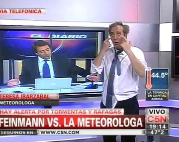 La pelea de Feinmann con una meteoróloga
