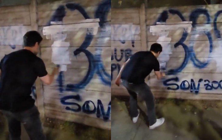 Ramiro Marra tapó el graffiti de Juan Grabois