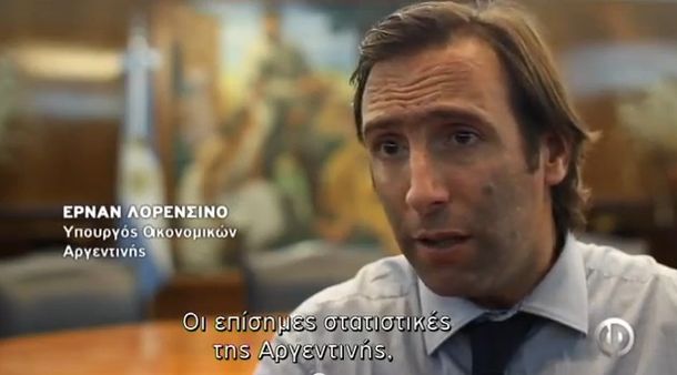 Lorenzino evitó responder sobre la inflación en la TV griega