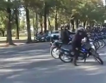 La caída del policía motorizado