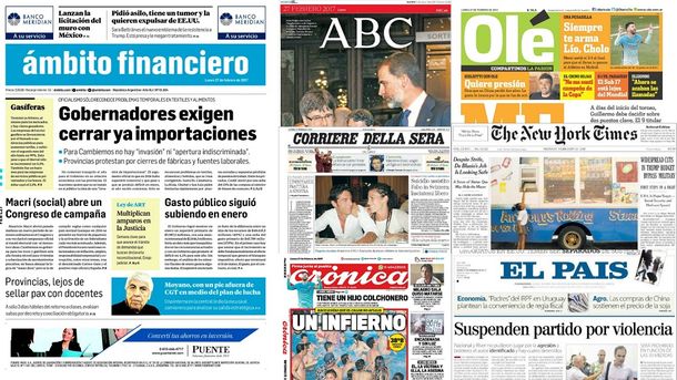 Mirá las tapas de los diarios