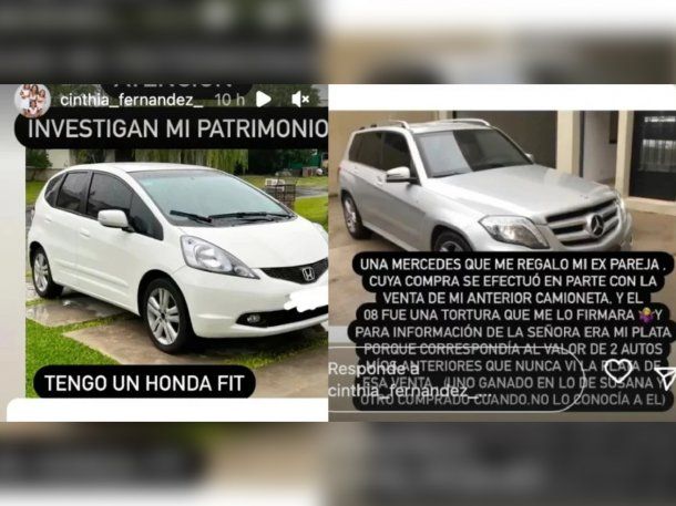 Las historias de Instagram que subió Cinthia Fernández. 