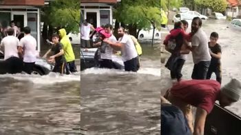 Así rescataron a una nene en pleno temporal en Mar del Plata Así rescataron a una nene en pleno temporal en Mar del Plata