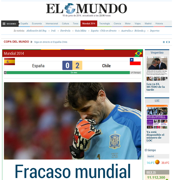Los medios españoles hablan del fracaso de su selección