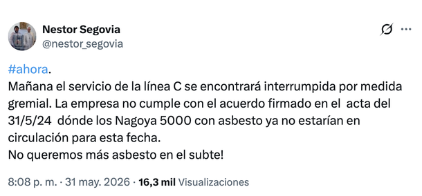 Paro de subtes este lunes. Paro de subtes este lunes.