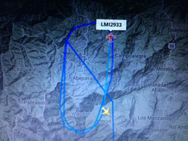 Radar con el vuelo que trasladaba al plantel del Chapecoense