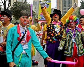 Payasos en Colombia realizaron una protesta en defensa de su trabajo&nbsp;