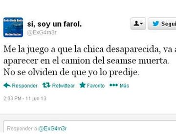 Reapareció la cuenta que publicó el tuit sospechoso