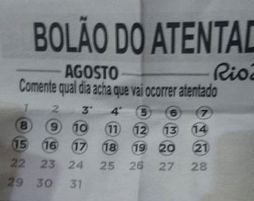 Prode nefasto: apuestan qué día habrá un atentado