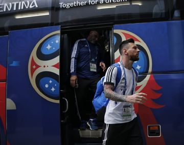 El 10 ya está de vuelta en Barcelona. Foto: @Argentina