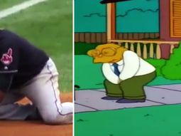 ¡la bola en la ingle! un capitulo de los simpsons, recreado en un partido de beisbol ¡la bola en la ingle! un capitulo de los simpsons, recreado en un partido de beisbol