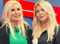 Susana Giménez y Wanda Nara en la pantalla de Telefe. Susana Giménez y Wanda Nara en la pantalla de Telefe.