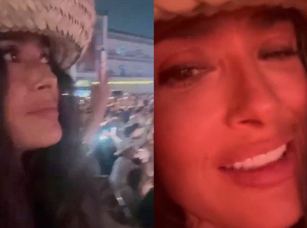 Salma Hayek en el recital de Bad Bunny en México.