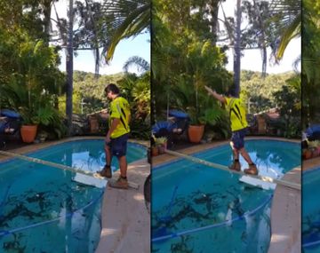 Así fue la dura caída en la pileta