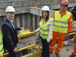 Macri en la obra del soterramiento del Sarmiento. Macri en la obra del soterramiento del Sarmiento.