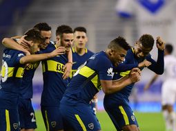 Fabra celebra junto a todo Boca Fabra celebra junto a todo Boca