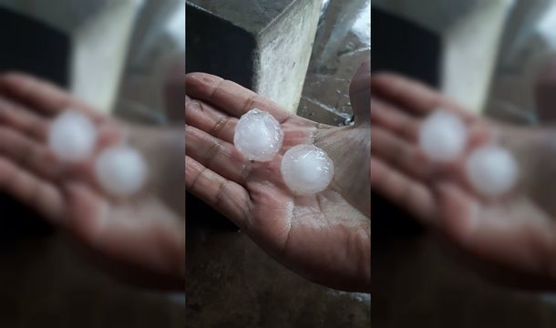 Cayó granizo