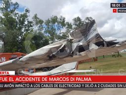 Marcos Di Palma se cayó con su avión y dejó a dos ciudades sin luz