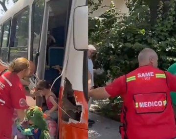 Chocó un colectivo escolar que trasladaba a 28 niños en Parque Chacabuco