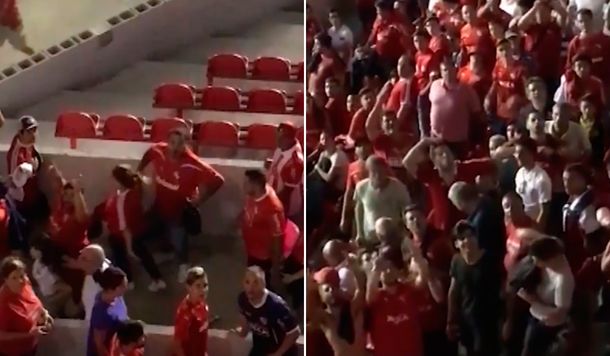 VIDEO: Hinchas de Independiente se burlaron de los de Gremio con gestos repudiables