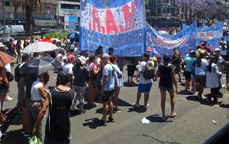Caos en el centro porteño por una marcha de piqueteros de izquierda