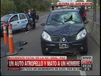 Un joven murió atropellado en la Avenida General Paz