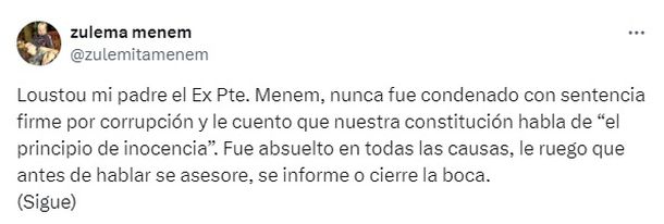 Zulemita Menem cruzó a Martín Lousteau en las redes 