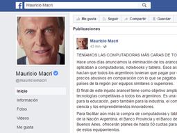 Polémico posteo de Macri en Facebook Polémico posteo de Macri en Facebook