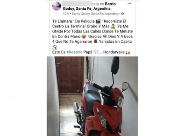 El insólito caso del motochorro que robó un celular, fue liberado, lo celebró en Facebook y volvieron a detenerlo
