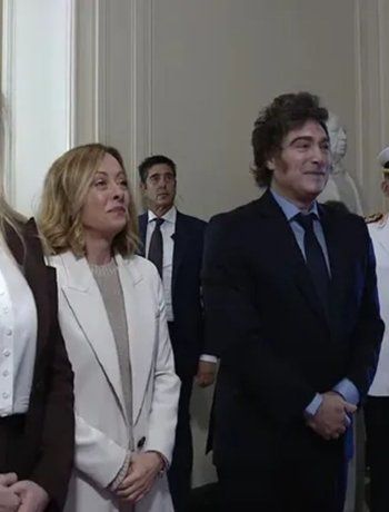 Así recibió Milei a Giorgia Meloni en Casa Rosada