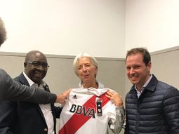 Lagarde en River - Crédito: cariverplate.com.ar