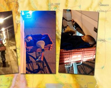 Video: llevó a su hija en el canasto de una bicicleta estando borracho