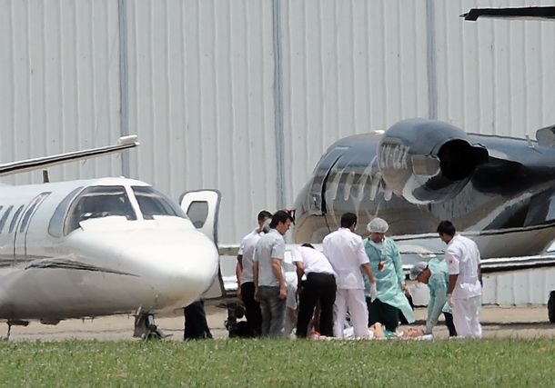 Así trasladaban al gobernador Gioja al Hospital Italiano