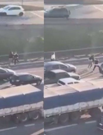 Relatos salvajes en la Panamericana: dos conductores se agarraron a las piñas en plena autopista