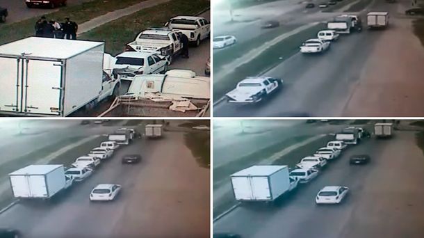 VIDEO: Un camión no llegó a frenar y provocó un choque en cadena