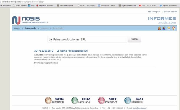 La empresa de Niembro estaba inscripta para brindar servicios de astrología y espiritismo