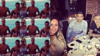 La foto de Mauro Icardi con Éver Banega y su mujer La foto de Mauro Icardi con Éver Banega y su mujer
