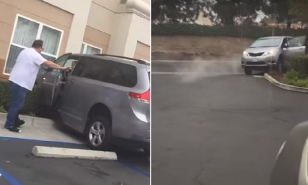 VIDEO: Chocó contra la pared de un hotel, a varios autos y terminó contra un arbusto