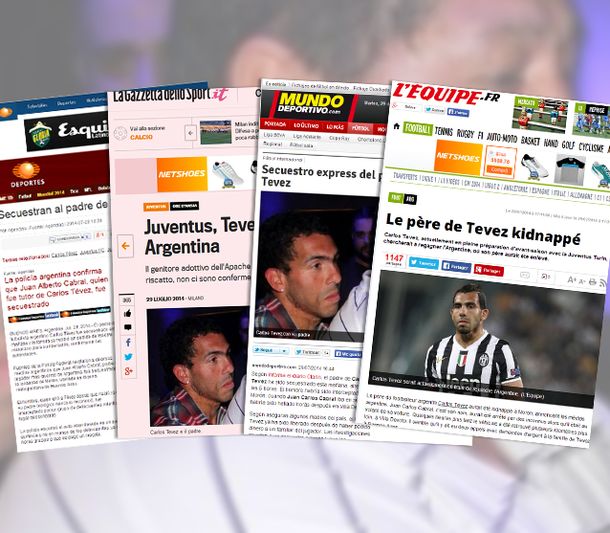 Medios de todo el mundo hablan del secuestro al padre de Tevez