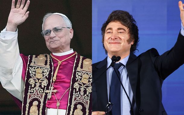 León XIV y Javier Milei.