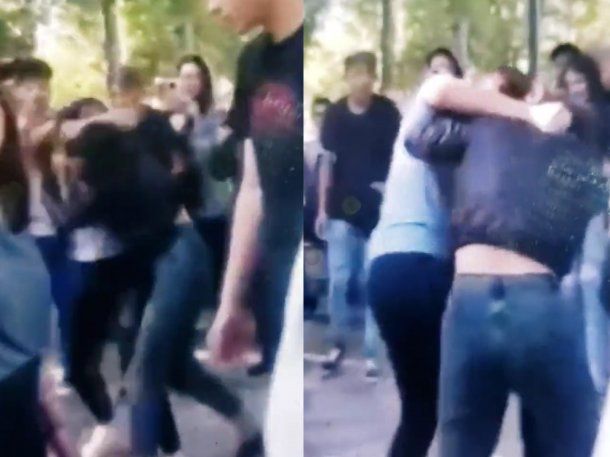 Córdoba: brutal pelea entre dos alumnas en Plaza Colón