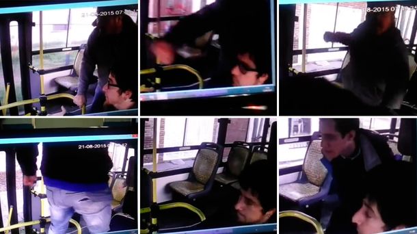 Día de furia: se enojó con el colectivero y le dio una brutal paliza