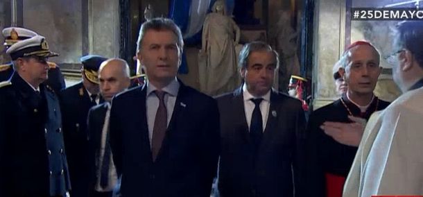 Macri asiste a su primer Tedeum como presidente en la Catedral metropolitana