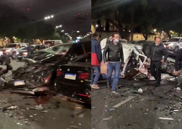 Impresionante choque múltiple frente al hipódromo porteño