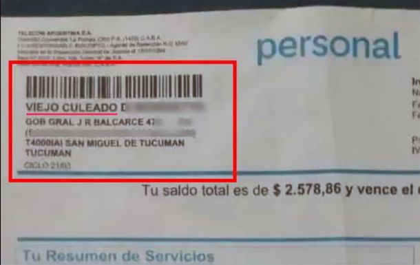 Viejo Culeado Di Benedetto: el insólito nombre que le pusieron en la factura de teléfono a una usuaria fallecida