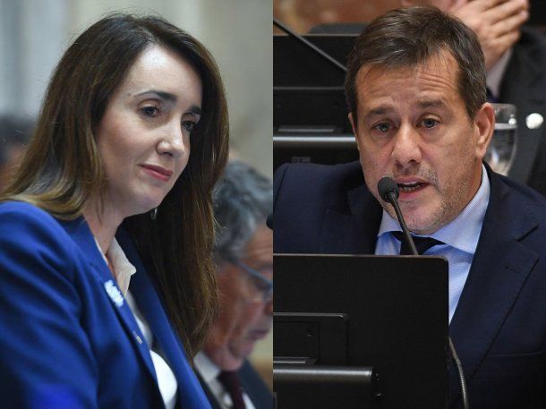 La vicepresidente Victoria Villarruel y el senador nacional Mariano Recalde