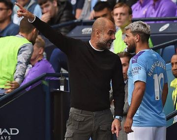 Pep Guardiola y Kun Agüero