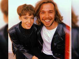 Azul Fernández (Minerva) y Carlos Cuevas (Pol Rubio) durante la visita del actor en Buenos Aires 